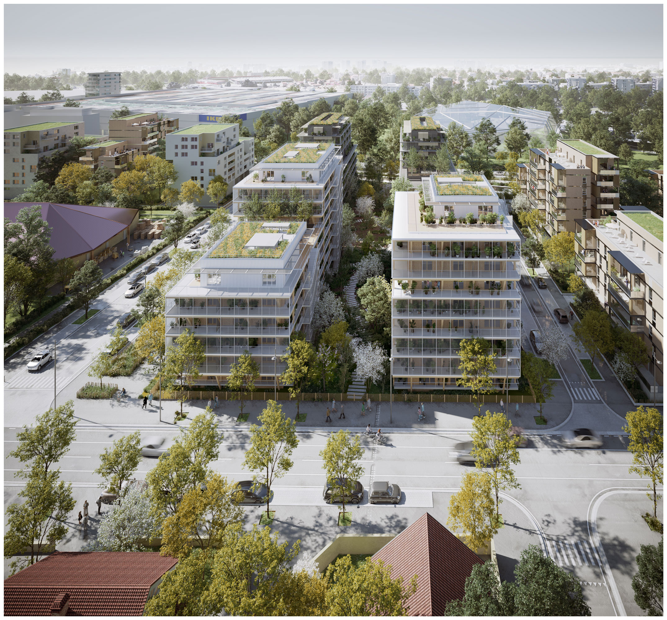Grand Parilly, lot H, résidence l'Archipel Lipsky Rollet architecture et environnement architecte florence lipsky pascal rollet paris france