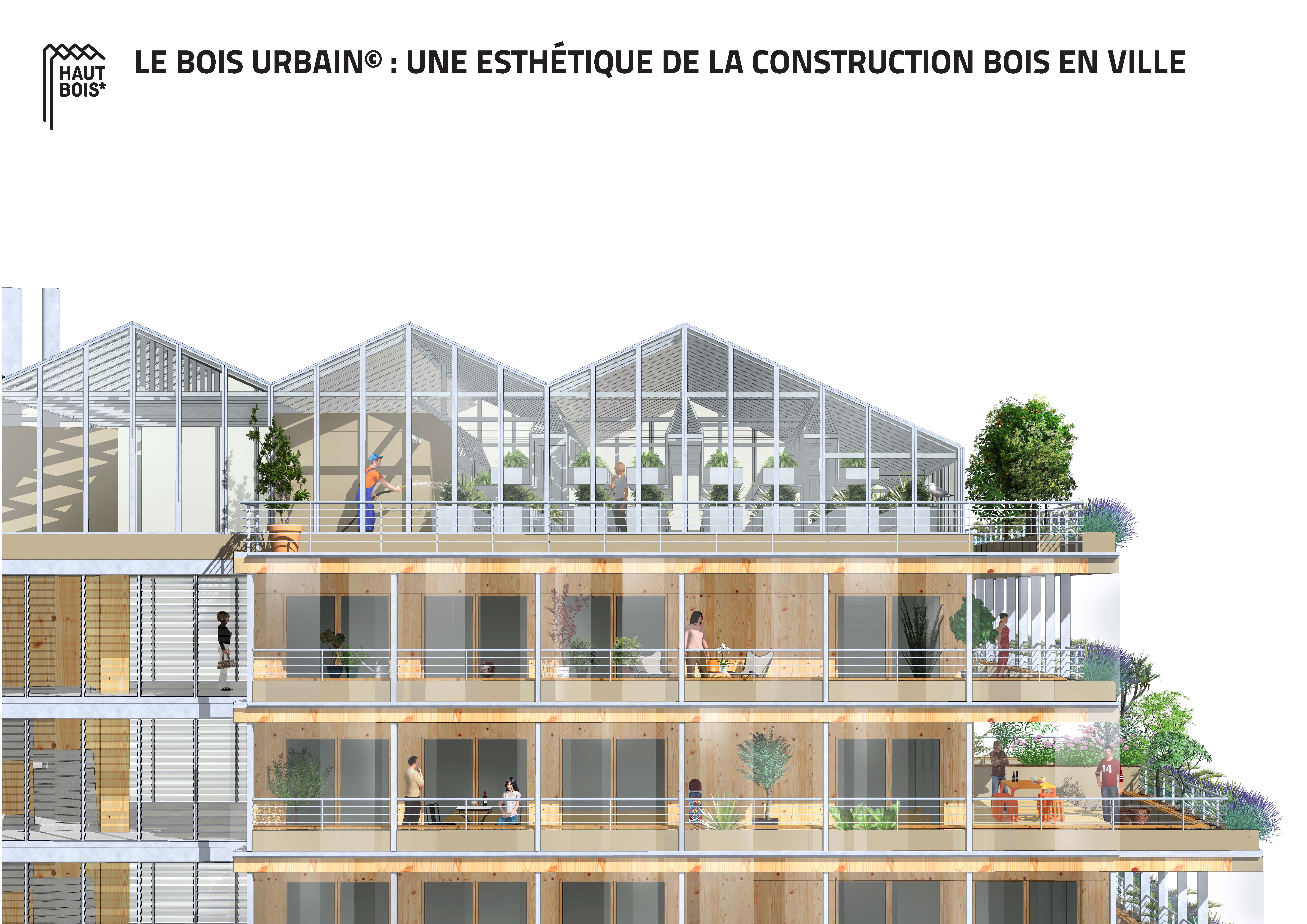 “Hautbois”, timber construction high-rise apartment building (competition) Lipsky Rollet architecture et environnement architecte florence lipsky pascal rollet paris france 